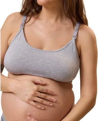 Kindred Bravely French Terry Maternity & Nursing Bralette in Grey Heather at Nordstrom, Size X-Large