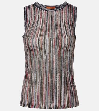 Missoni Sequined striped lame top