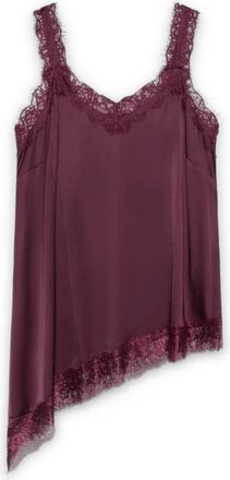 Fiorella Rubino Sleeveless Tops - Dames - Tops zonder mouwen - Rood - XL - Satijn - Tops