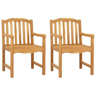 vidaXL Silla Tallada A Mano Con Rosas 2 Pcs Natural Vidaxl