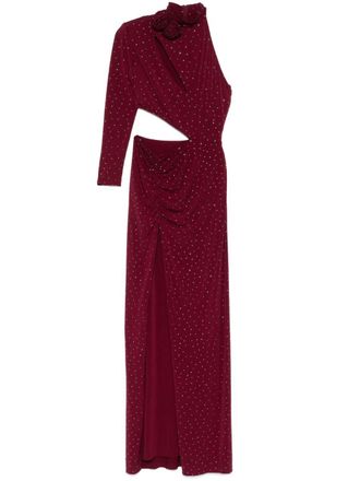 Nissa rhinestone-embellished maxi dress - women - Elastane/Polyester - 36 - Red