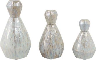 Sagebrook Home Set Of 3 Tacoma Ceramic Bottles