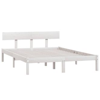 Berkfield Home Modern Bed Frame White Solid Wood Pine 160x200 cm