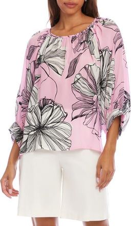 Karen Kane Floral Blouson Sleeve Top in Pink Print at Nordstrom, Size X-Small