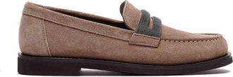 Brunello Cucinelli Brown Suede Loafers