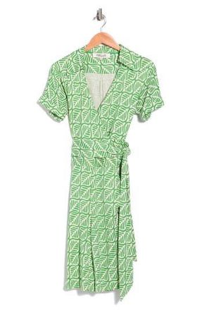 Diane Von F&uuml;rstenberg Cheryl Silk Wrap Dress in Desert Palm Mini Indian Green at Nordstrom Rack, Size Xx-Small