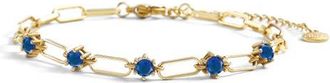 Mint & Lily Paperclip Bracelet with Gemstone Accents in September Sapphire /7 at Nordstrom