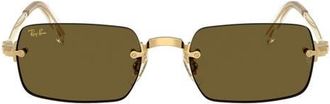 Ray-Ban 54mm Polarized Rectangular Sunglasses in Arista /Dark Brown at Nordstrom