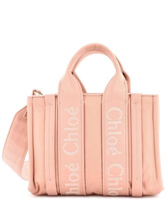 Chlo&eacute; Pink Nylon Woody Convertible Tote Small (Authentic Pre-Loved)