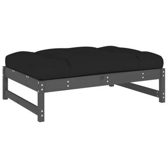 Berkfield Home Garden Footstool Grey 120x80 cm Solid Wood Pine