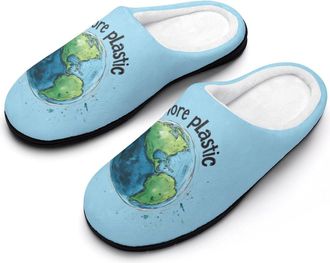 Generic No More Plastic Mens Slippers Slip On Comfortable Fleece Cotton House Shoes Winter
