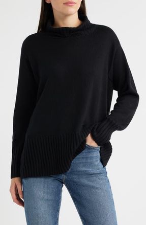 Eileen Fisher Turtleneck Merino Wool Sweater in Black at Nordstrom, Size Xx-Small
