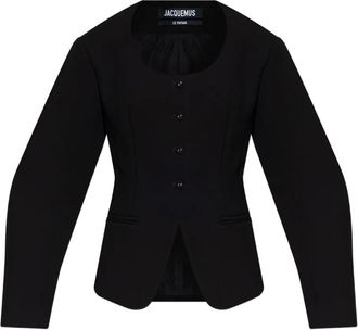 Jacquemus button-fastening balloon-sleeve jacket - Black