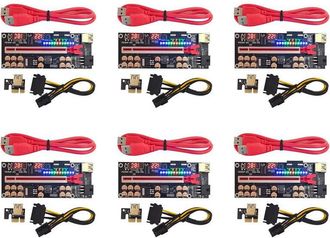 OEM 6x Cable Ver018 Pro Pci-e Usb 3.0 018 Pci Express 1x A 16x Pcie Adaptador Extensi&oacute;n Miner&iacute;a Bitcoin Rojo