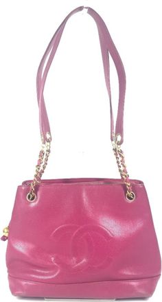 Chanel Pink Grained Calfskin Shoulder Bag Tote Bag (Pre-Owned)