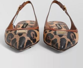 Dolce & Gabbana leopard slingback ballerina shoes