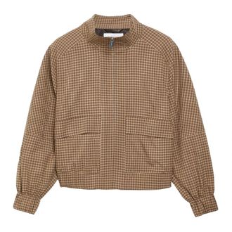 Comma Checked Blouson Jacket - Dames - Zomerjassen - Bruin - L - Jassen