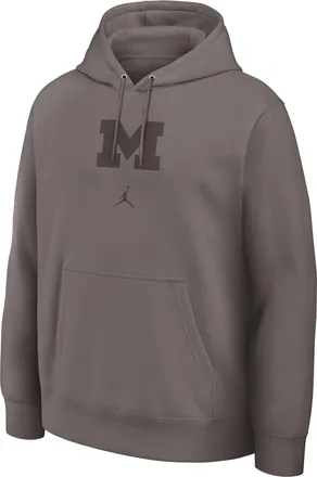 Nike Michigan Washed Club Nike Mens College Pullover Hoodie in Grey | 16TW2EKMWN-DQ6