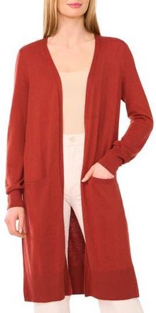 Halogen Open Front Longline Cardigan in Burnt Henna at Nordstrom Rack, Size Xx-Small