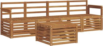 vidaXL Conjunto De Sof&aacute;s De Exterior 5 Uds. Natural Vidaxl