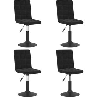 vidaXL Vidaxl - Sillas De Comedor Giratorias 4 Unidades Terciopelo Negro