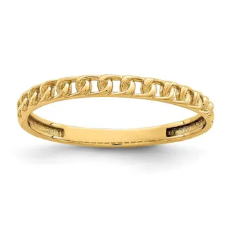 Diamond2Deal 14k Yellow Gold Link Design Ring