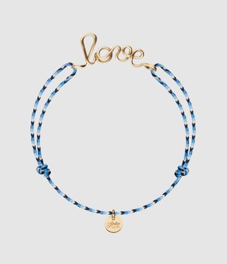 Atelier Paulin Bracelet Cordon Slim Knot Love Gold Filled Bleu