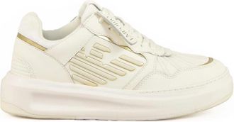 Emporio Armani sneakers - Dames - Sneakers - Wit - 41 EU - Leer - Schoenen