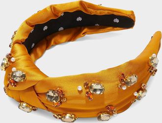 Lele Sadoughi Embellished Satin Knotted Headband
