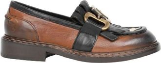J.P. David Mocassino in pelle con fibbia e frange - Dames - Loafers - Veelkleurig - 37 EU - Leer - Schoenen