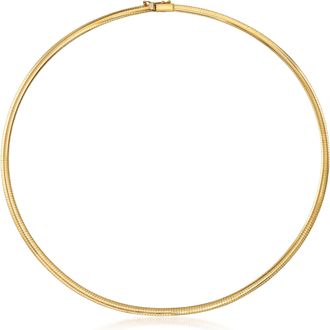 Ross-Simons Italian 4mm 14kt Yellow Gold Omega Necklace
