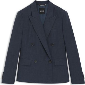BOSS Regular-fit blazer in melange virgin wool