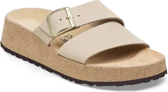 Birkenstock Womens Papillio Almina Leather Sandal In Taupe