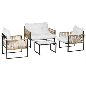 OUTSUNNY Conjunto de jard&iacute;n 106x70x72 cm crema