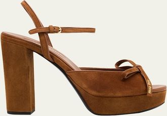 Miu Miu 110mm Calzature Suede Platform Sandals