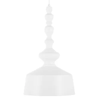 Beliani L&aacute;mpara Colgante De Metal Blanco Con Acabado Mate 120 Cm Pantalla Moderna Bicolor Driva