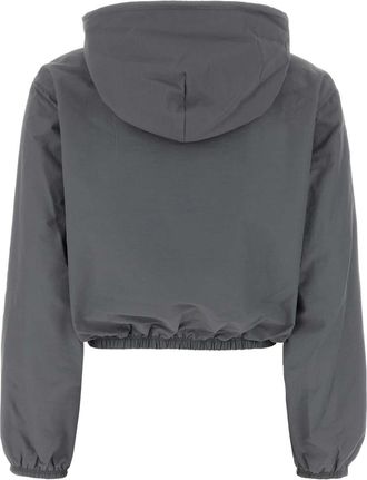 Alexander Wang Womens Grey Tech Fabric Sweatshirt Steelgrey Giacche E Gilet Jacket