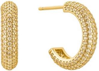 Untamed Petals Brookes Crystal Hoops in Gold at Nordstrom