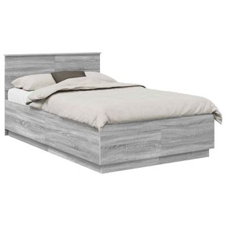 vidaXL Estructura De Cama Con Cabecera Gris Sonoma 120 X 190 Cm Vidaxl