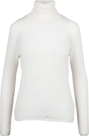 Eleventy White Cashmere Turtleneck Sweater