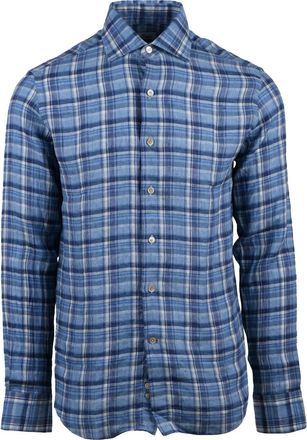 Alessandro Gherardi Blue Light Blue Plaid Shirt