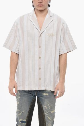 Givenchy Camicia a Maniche Corte in Spugna con Motivo Bayadere Givenchy