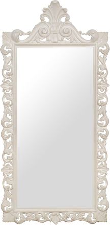 Biscottini International Biscottini - Espejo De Pared De Madera Con Acabado Blanco Antiguo Hecho En Italia
