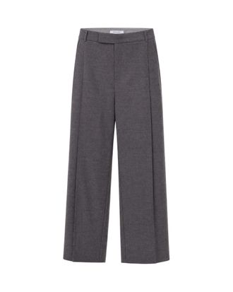 Patrizia Pepe Grey Melange Lyocell-Blend Wide-Leg Pants