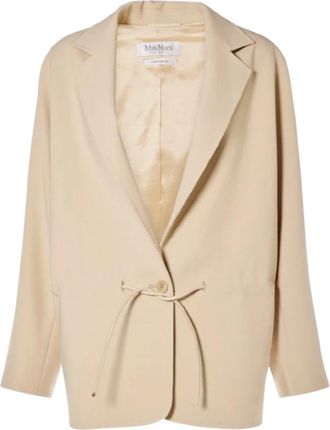 Max Mara Stijlvolle Coulisse Jassen - Dames - Blazers - Beige - S - Wol - Jassen