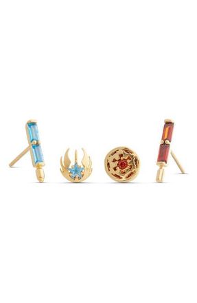 Girls Crew Star Wars Choose Your Side Set of 4 Mismatched Stud Earrings in Gold at Nordstrom