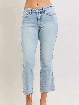 Judy Blue Mr. Kick Flare With Raw Hem Jeans In Light Blue