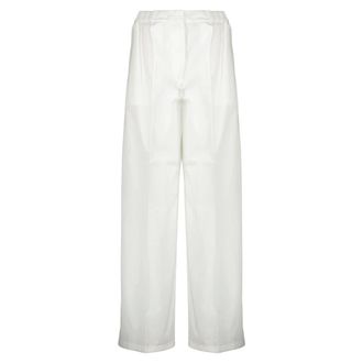 Patou Wide Trousers, female, White, Size: XS Elasticated-Waist Straight Trousers