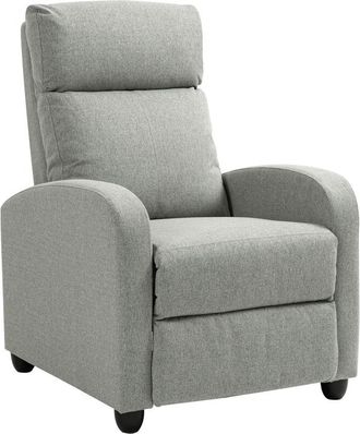 HOMCOM Linen Fabric Reclining Chair with Padded Seat, Light Grey - Homcom
