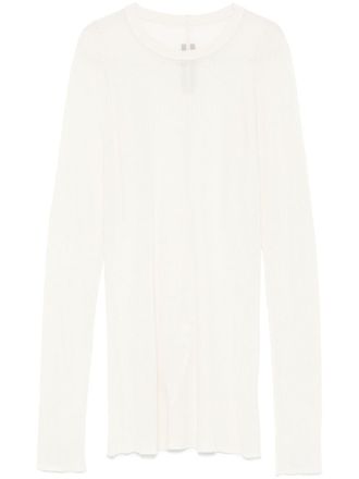 Rick Owens ribbed jersey T-shirt - men - Silk/Viscose - L - Neutrals